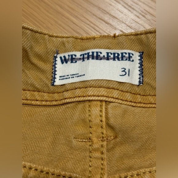 Free People We The Free Khaki Scout Chill Vibes Dropped Wide Leg Jeans 31 NWOT - Picture 5 of 9